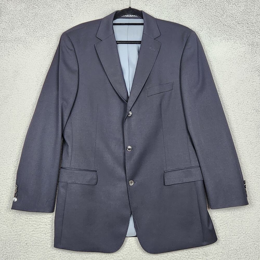 HUGO BOSS Suit Jacket Mens 42L Black Scorsese Wedding 100% Wool MADE IN USA